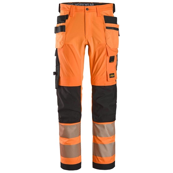 Snickers High-Vis 4-Way Stretch Werkbroek met Holsterzakken Klasse 2 6232 - Afbeelding 2