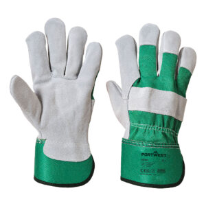 Portwest A220 Premium Chrome Rigger Werkhandschoen Groen Splitleer (12 paar)