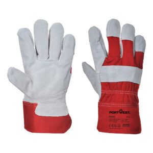 Portwest A220 Premium Chrome Rigger Werkhandschoen Rood Splitleer (12 paar)