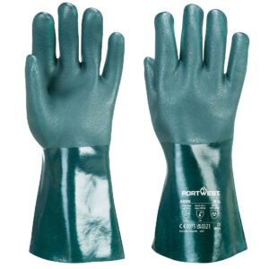 Portwest A835 Dubbel Gedompelde PVC Handschoen 35cm Groen (12 paar)