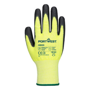 Portwest AB625 Snijklasse D13 PU Handschoen Essential Geel/Zwart (12 paar)