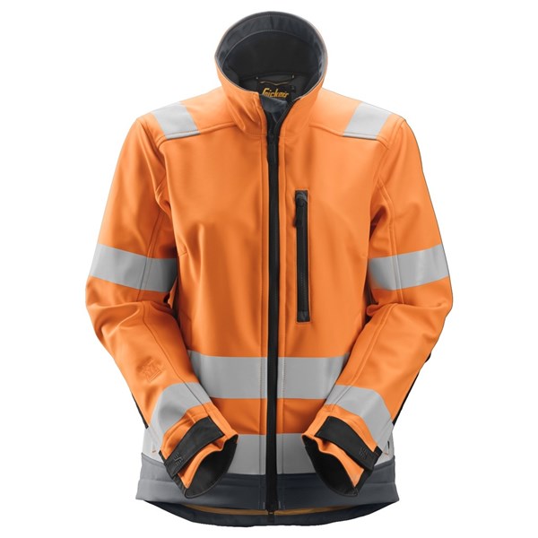 Snickers Dames High-Vis Softshell Werkjas Klasse 2/3 1237 - Afbeelding 2