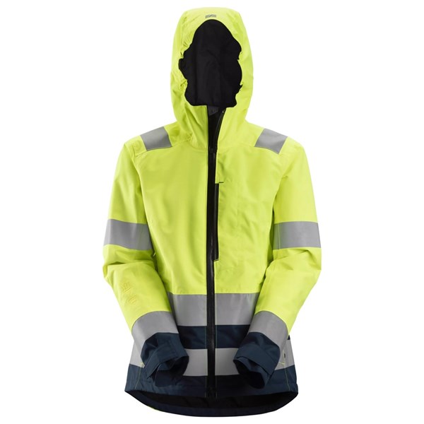 Snickers Dames High-Vis Waterdichte Shell Werkjas Klasse 2/3 1347 - Afbeelding 2