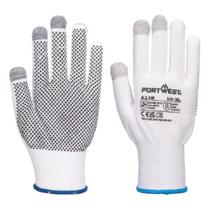 Portwest A118 Grip 13 PVC Touchscreen Handschoen met Dots (12 paar)
